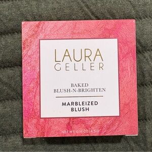 New Laura Geller Baked Blush-N-Brighten Marbleized Blush Pink Buttercream 0.16oz